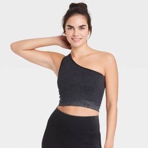 Joy Lab One Shoulder Seamless Ribbed Sports Bra - L